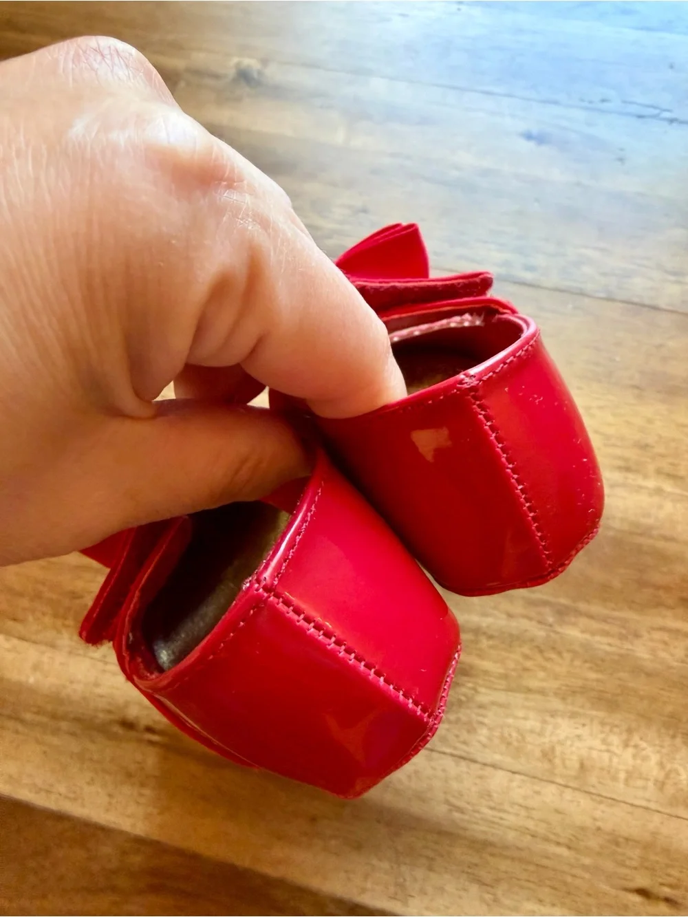 Baby Deer Girls Red Patent Leather Mary Jane Shoes with Bow Baby Size 2 Classic